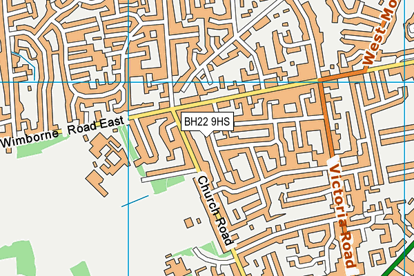 BH22 9HS map - OS VectorMap District (Ordnance Survey)