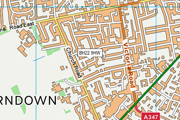 BH22 9HW map - OS VectorMap District (Ordnance Survey)