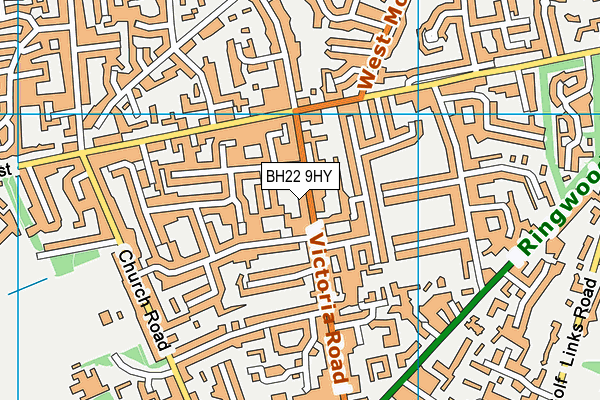 BH22 9HY map - OS VectorMap District (Ordnance Survey)