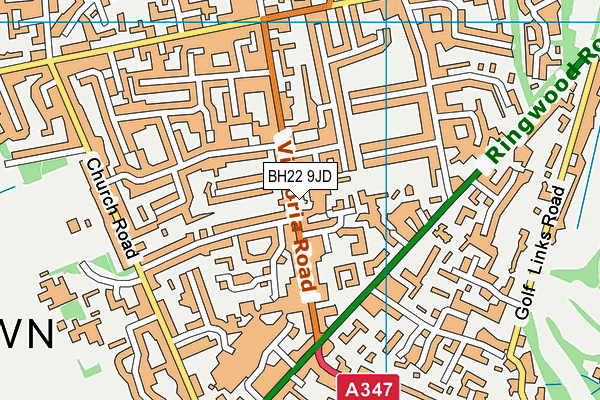 BH22 9JD map - OS VectorMap District (Ordnance Survey)