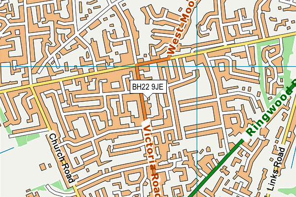 BH22 9JE map - OS VectorMap District (Ordnance Survey)