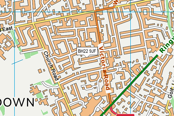 BH22 9JF map - OS VectorMap District (Ordnance Survey)