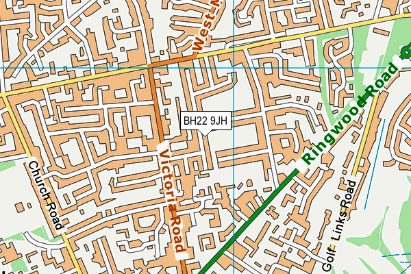 BH22 9JH map - OS VectorMap District (Ordnance Survey)