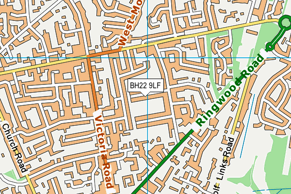 BH22 9LF map - OS VectorMap District (Ordnance Survey)