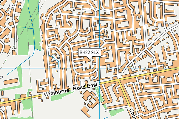 BH22 9LX map - OS VectorMap District (Ordnance Survey)