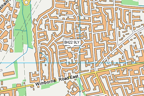 BH22 9LY map - OS VectorMap District (Ordnance Survey)