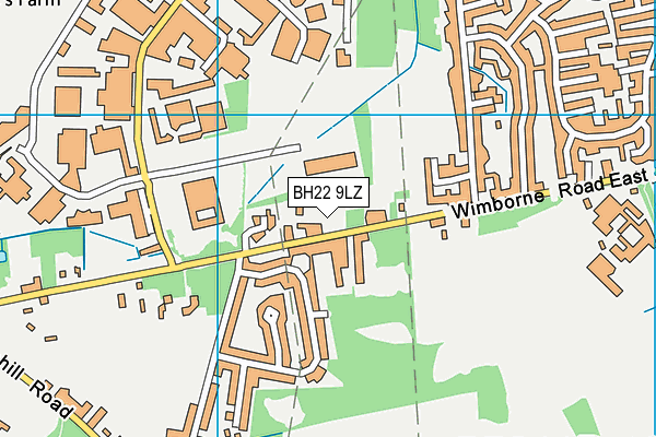 BH22 9LZ map - OS VectorMap District (Ordnance Survey)