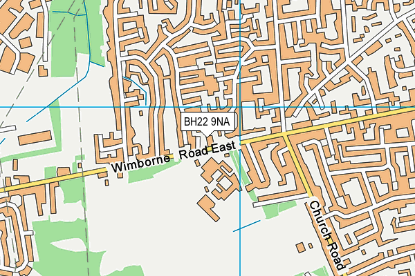 BH22 9NA map - OS VectorMap District (Ordnance Survey)