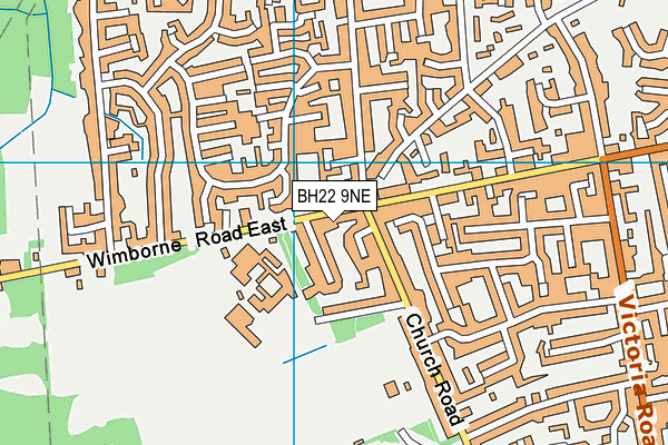 BH22 9NE map - OS VectorMap District (Ordnance Survey)
