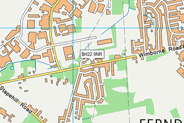 BH22 9NR map - OS VectorMap District (Ordnance Survey)