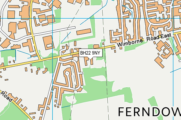 BH22 9NY map - OS VectorMap District (Ordnance Survey)