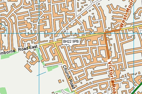 BH22 9PB map - OS VectorMap District (Ordnance Survey)