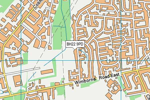 BH22 9PD map - OS VectorMap District (Ordnance Survey)
