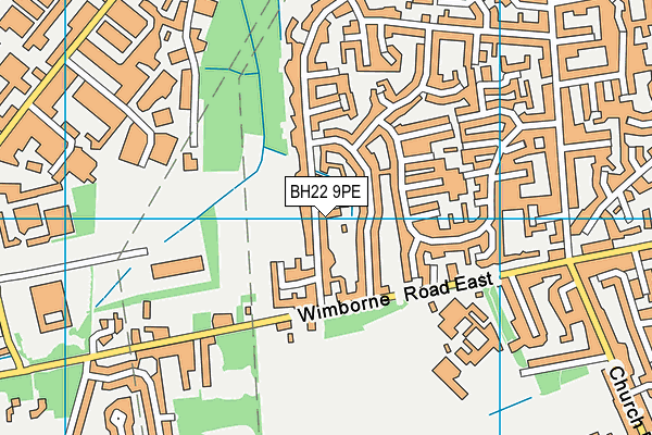 BH22 9PE map - OS VectorMap District (Ordnance Survey)