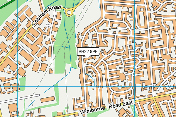 BH22 9PF map - OS VectorMap District (Ordnance Survey)