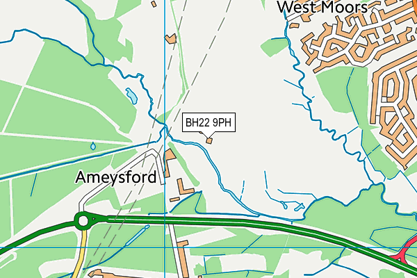 Ferndown Wayfarers Sports Club map (BH22 9PH) - OS VectorMap District (Ordnance Survey)