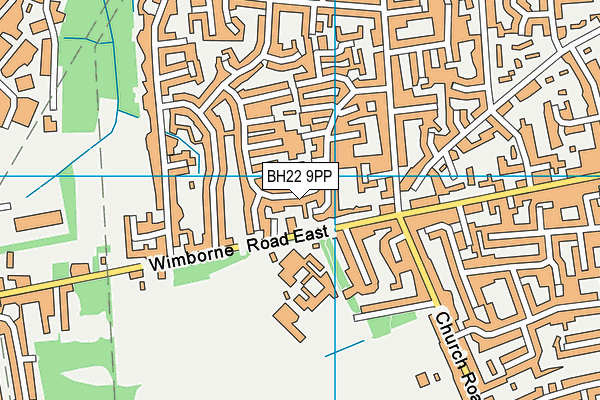 BH22 9PP map - OS VectorMap District (Ordnance Survey)