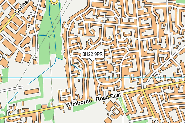 BH22 9PR map - OS VectorMap District (Ordnance Survey)