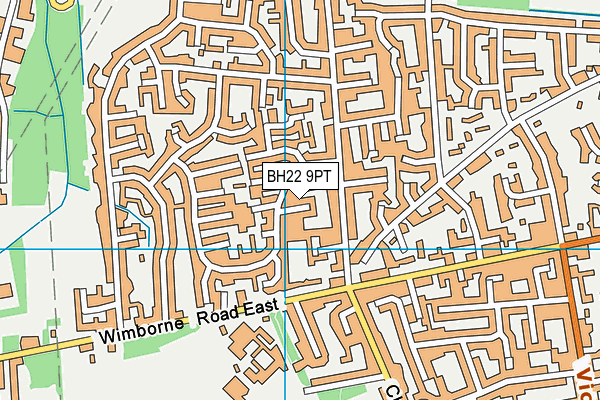 BH22 9PT map - OS VectorMap District (Ordnance Survey)