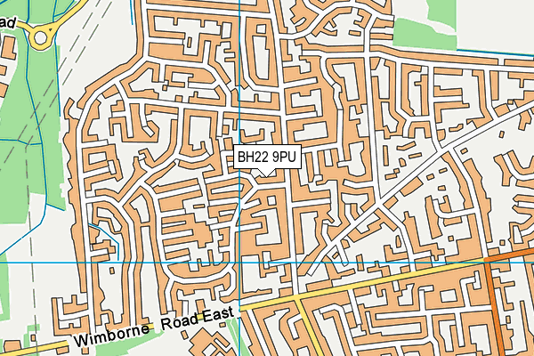 BH22 9PU map - OS VectorMap District (Ordnance Survey)