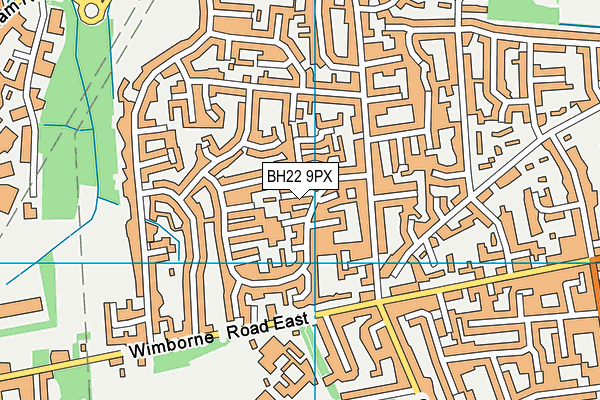 BH22 9PX map - OS VectorMap District (Ordnance Survey)