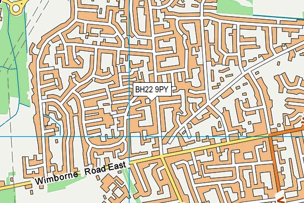 BH22 9PY map - OS VectorMap District (Ordnance Survey)