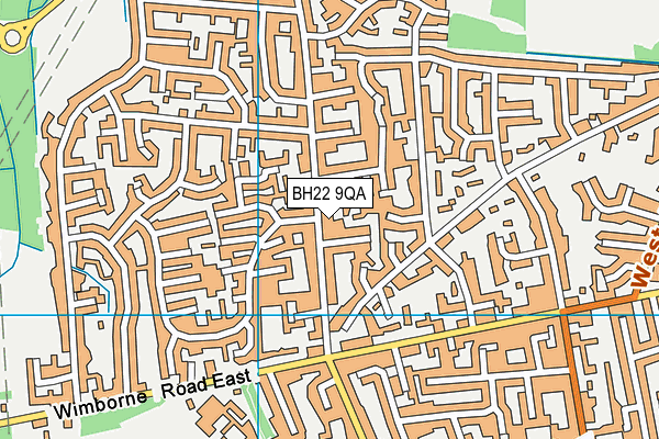 BH22 9QA map - OS VectorMap District (Ordnance Survey)