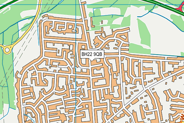 BH22 9QB map - OS VectorMap District (Ordnance Survey)