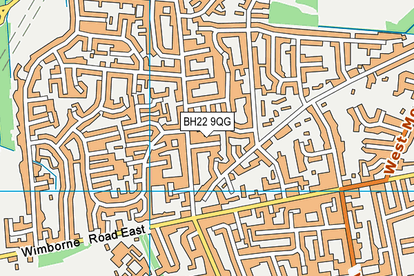 BH22 9QG map - OS VectorMap District (Ordnance Survey)