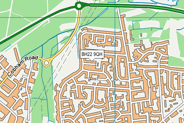 BH22 9QH map - OS VectorMap District (Ordnance Survey)