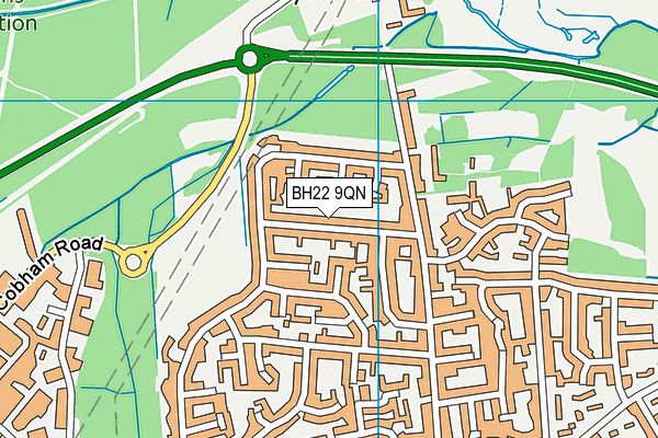 BH22 9QN map - OS VectorMap District (Ordnance Survey)
