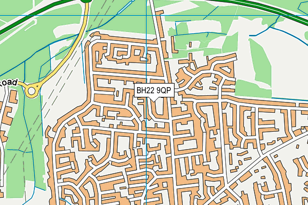 BH22 9QP map - OS VectorMap District (Ordnance Survey)