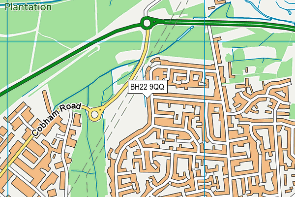 BH22 9QQ map - OS VectorMap District (Ordnance Survey)