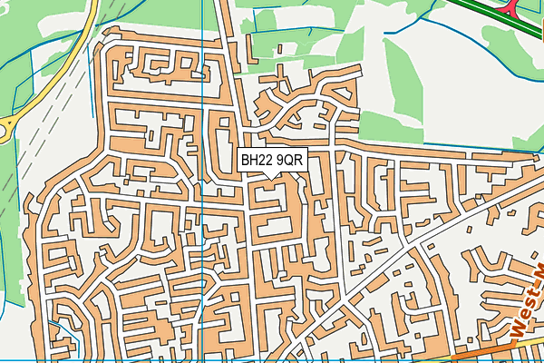 BH22 9QR map - OS VectorMap District (Ordnance Survey)