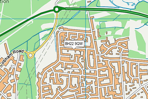 BH22 9QW map - OS VectorMap District (Ordnance Survey)