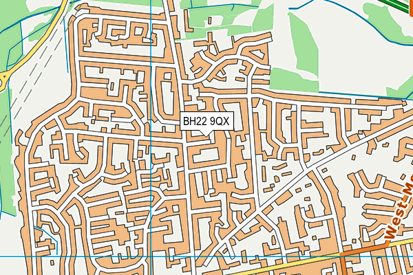 BH22 9QX map - OS VectorMap District (Ordnance Survey)