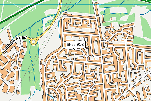 BH22 9QZ map - OS VectorMap District (Ordnance Survey)