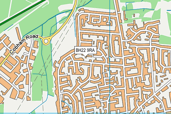 BH22 9RA map - OS VectorMap District (Ordnance Survey)