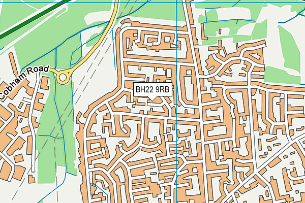 BH22 9RB map - OS VectorMap District (Ordnance Survey)