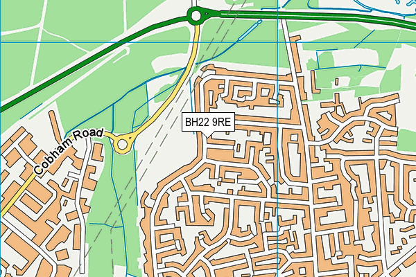 BH22 9RE map - OS VectorMap District (Ordnance Survey)