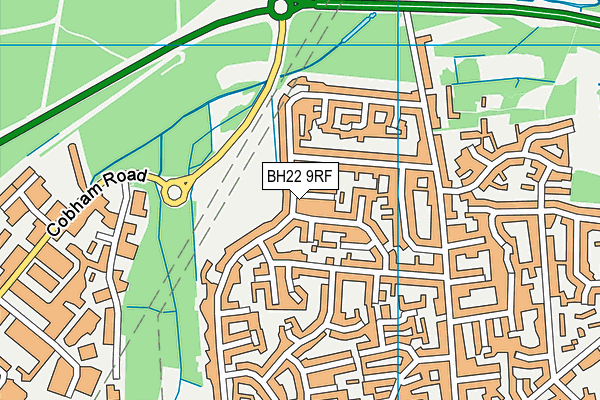BH22 9RF map - OS VectorMap District (Ordnance Survey)