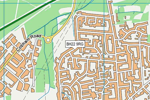BH22 9RG map - OS VectorMap District (Ordnance Survey)