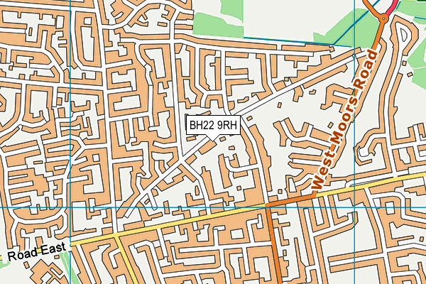 BH22 9RH map - OS VectorMap District (Ordnance Survey)