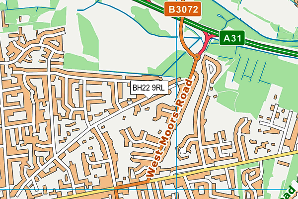 BH22 9RL map - OS VectorMap District (Ordnance Survey)