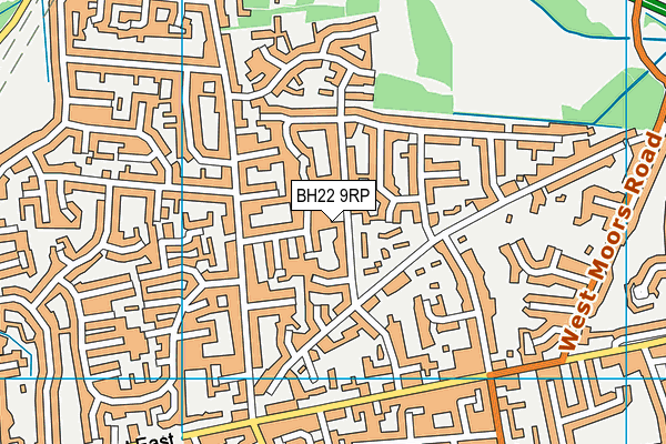 BH22 9RP map - OS VectorMap District (Ordnance Survey)