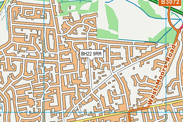 BH22 9RR map - OS VectorMap District (Ordnance Survey)