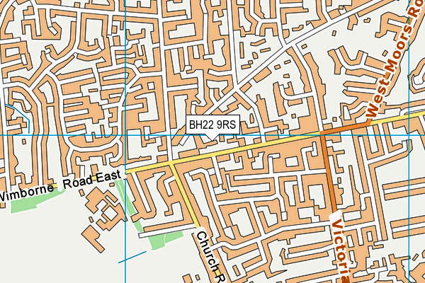 BH22 9RS map - OS VectorMap District (Ordnance Survey)