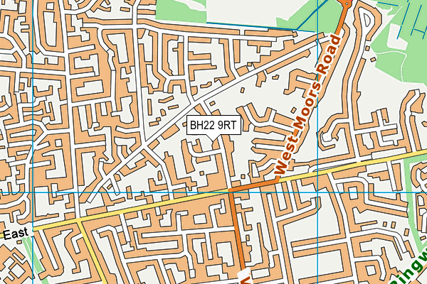 BH22 9RT map - OS VectorMap District (Ordnance Survey)
