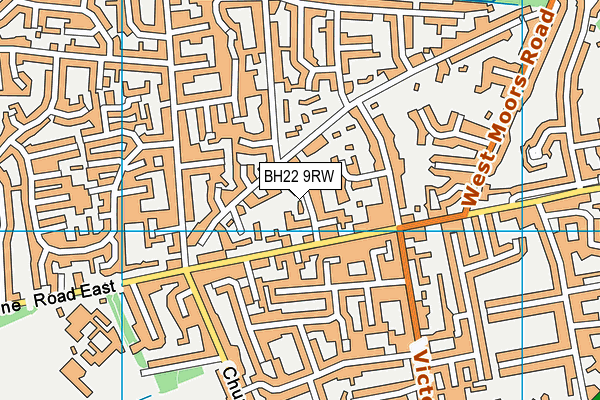 BH22 9RW map - OS VectorMap District (Ordnance Survey)