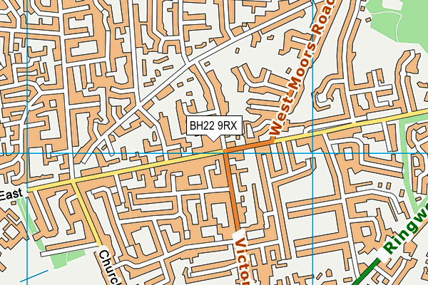 BH22 9RX map - OS VectorMap District (Ordnance Survey)